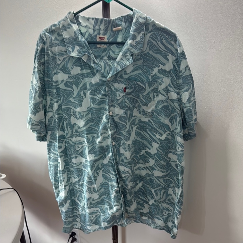 Men's Blue Patterned Shirt